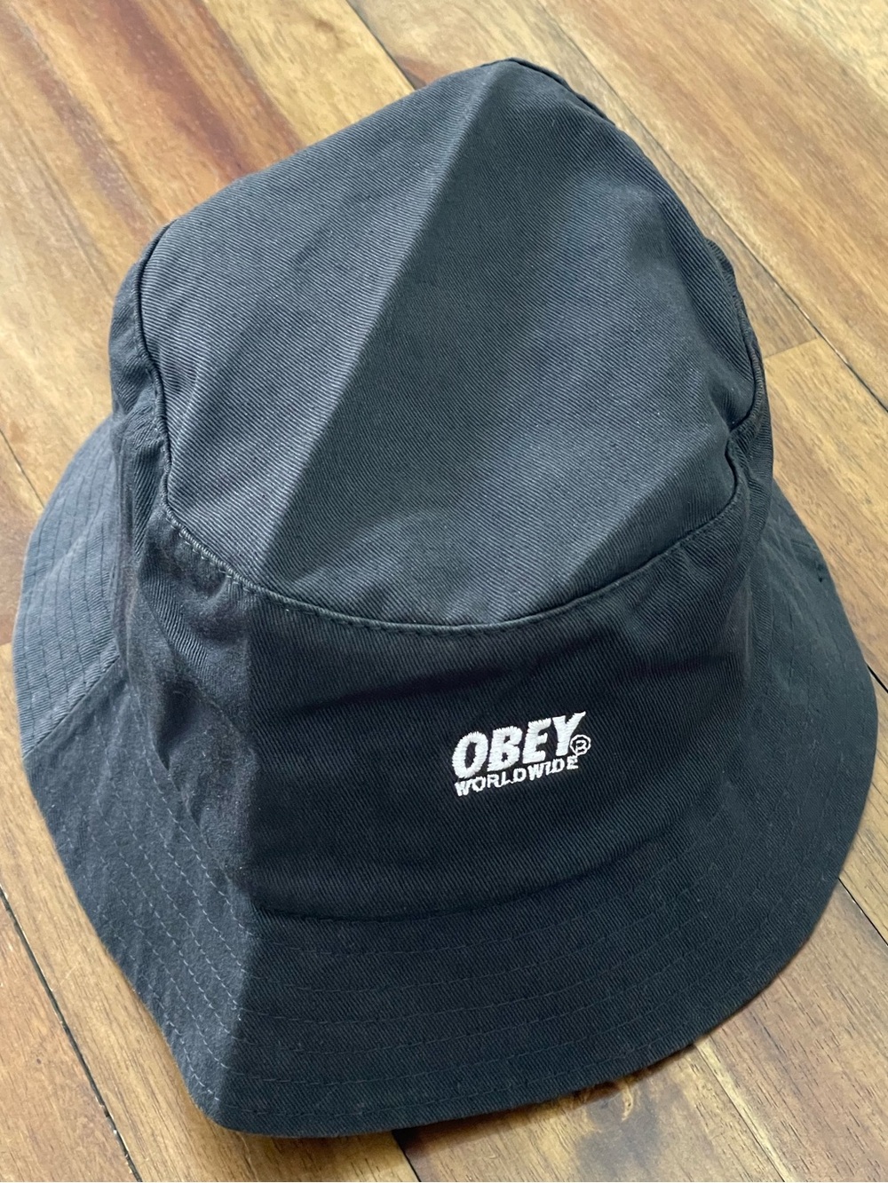 Obey Worldwide Embroidered Logo Black Bucket Hat